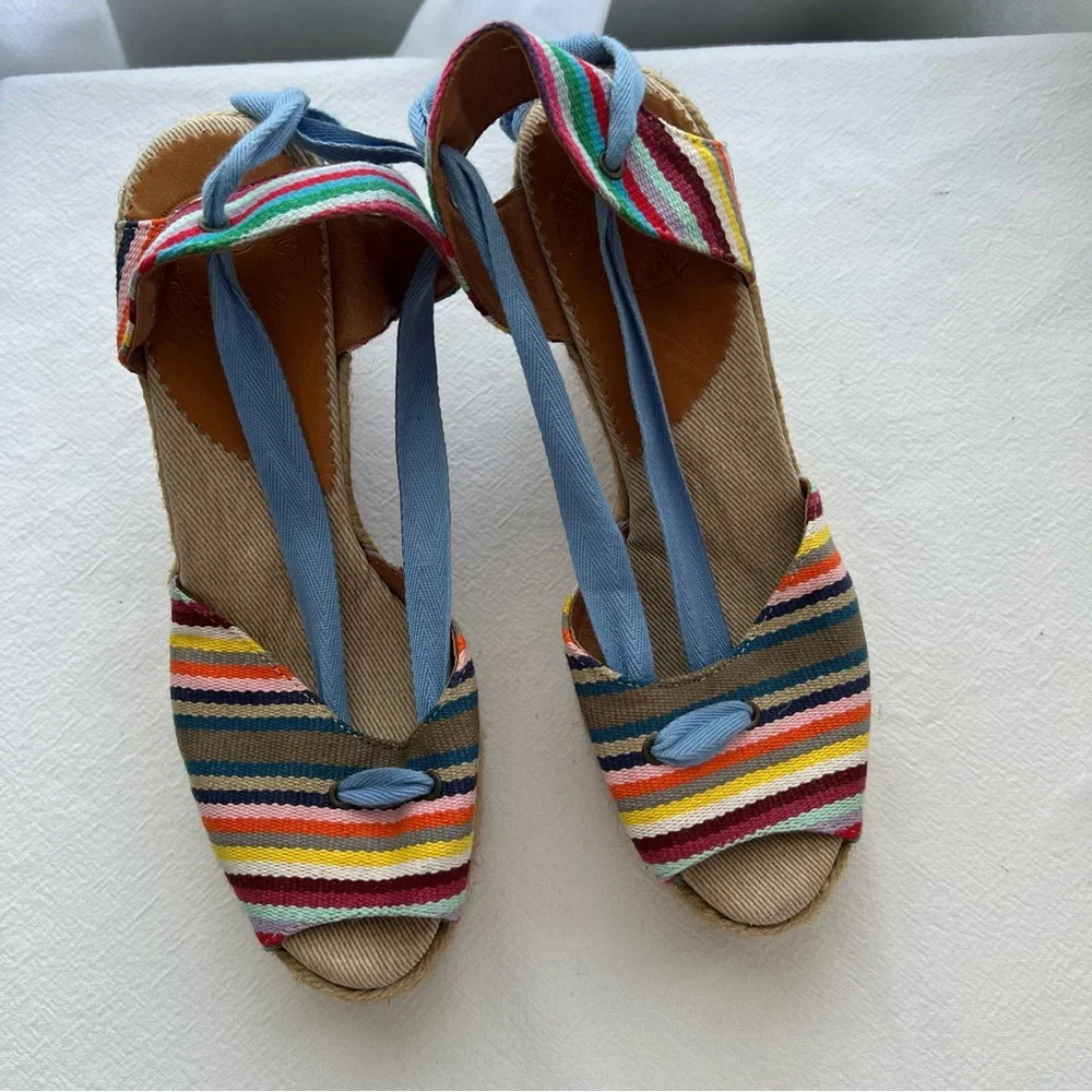 PENELOPE CHILVERS High Catalina Picasso Espadrille Multi Stripe Size 37